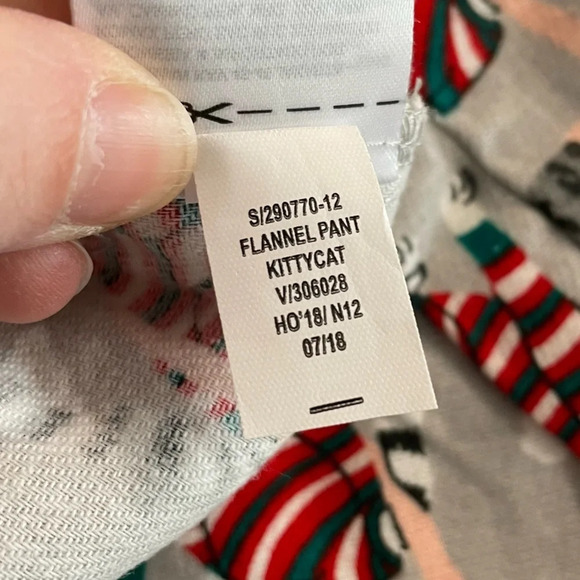 NWT Old Navy Holiday Flannel Pajama Pants kittycat - Picture 7 of 8